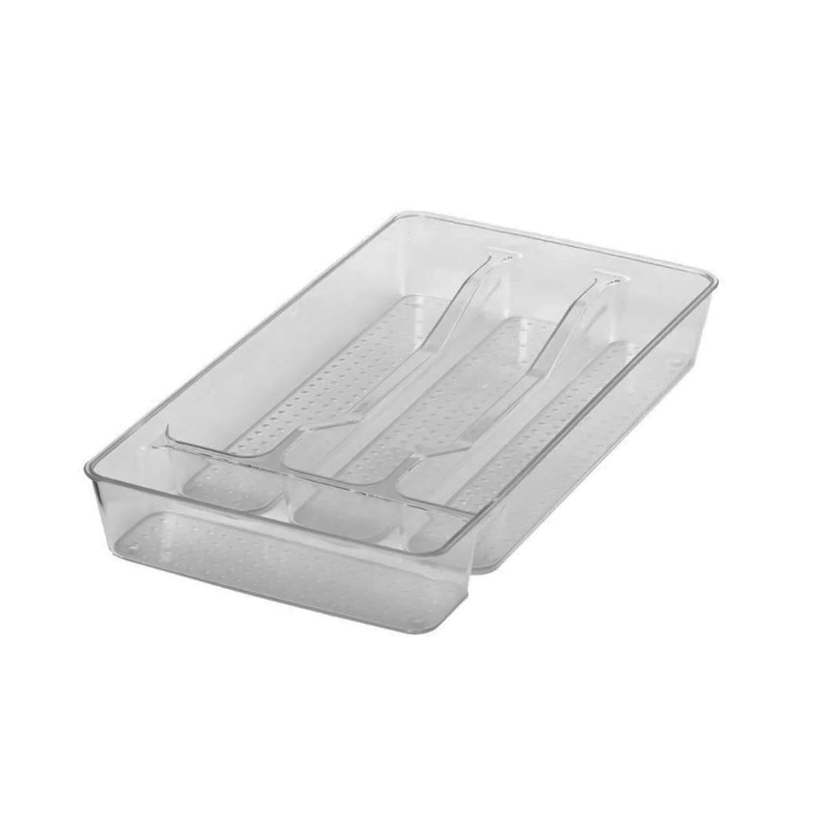 PACK4 CHAROLA DRENANTE DE ACRILICO PARA CUBIERTOS 33X18X5CM TRANSPARENTE Y+PAPEL REGALO - 3