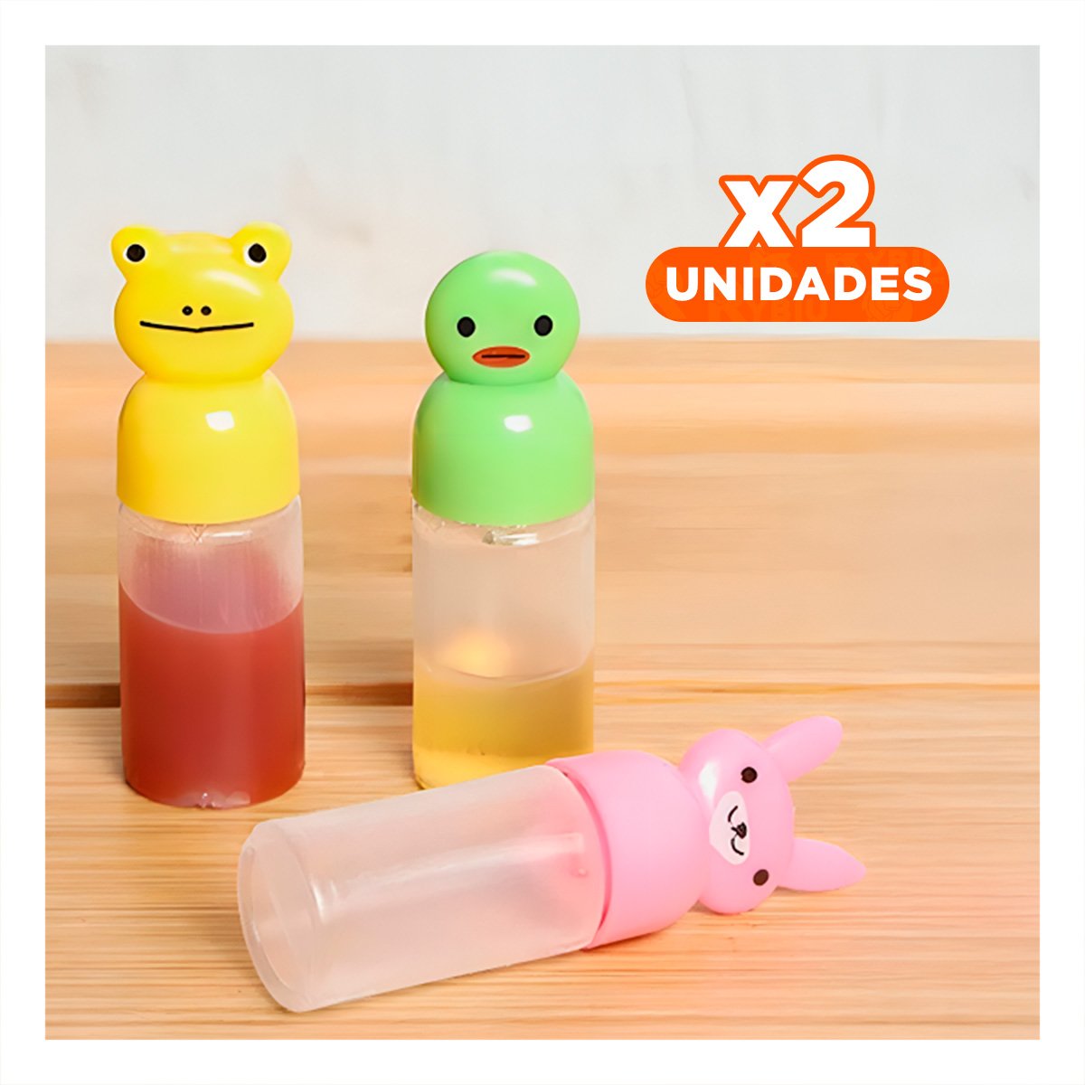 PACK2 FRASCO MINI CREMERO CON ANIMALITOS PARA LECHE Y POSTRES SET 3 - 1