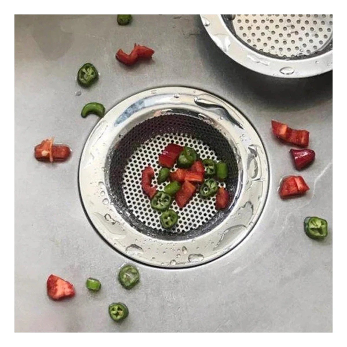REJILLA ANTIRESIDUOS 9 CM PLATEADO PARA FREGADERO DE COCINA Y+REGALO STICKER - 3