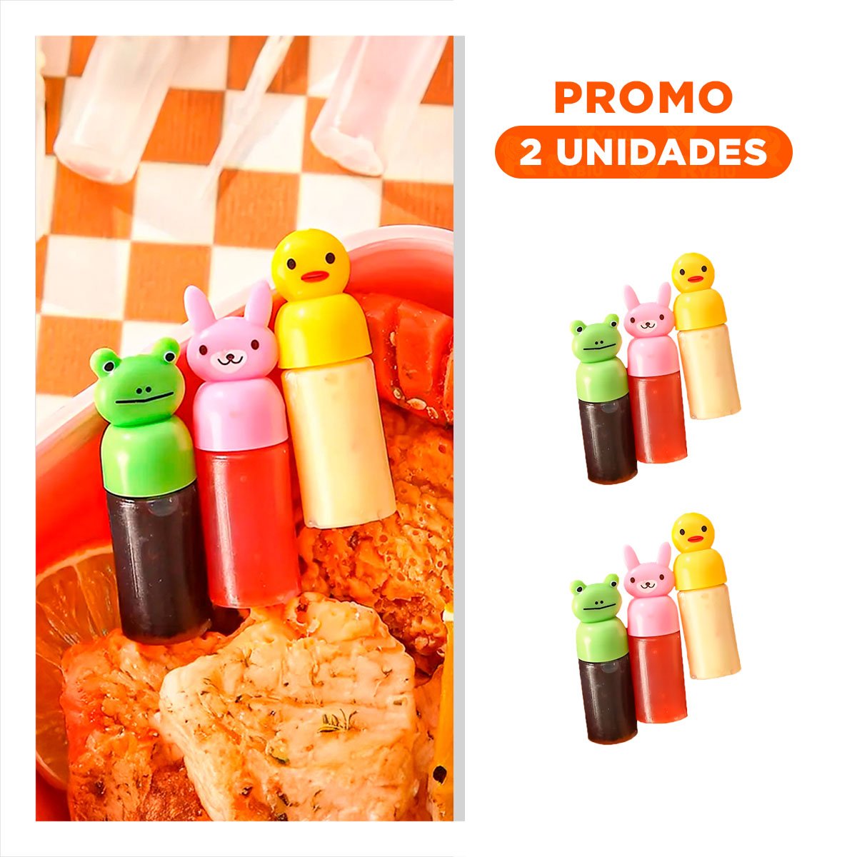 PACK2 FRASCO MINI CREMERO DIVERTIDO PARA COCINA Y MERIENDAS SET 3 Y+REGALO STICKER - 1