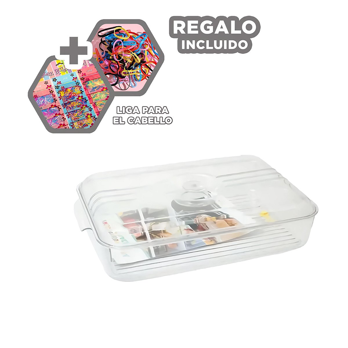 CHAROLA PRACTICA DE COCINA PARA ESPONJAS 30X16X6CM TRANSPARENTE Y+LIGAS REGALO - 2