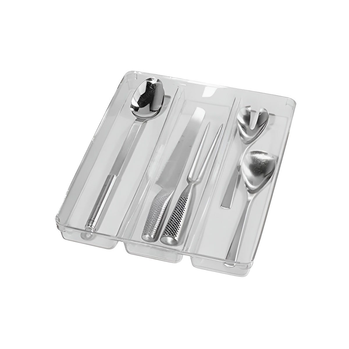 BANDEJA COMPACTA DE ACRILICO PARA COCINA Y ORDEN 27X18X5CM TRANSPARENTE Y+LIGAS REGALO - 5