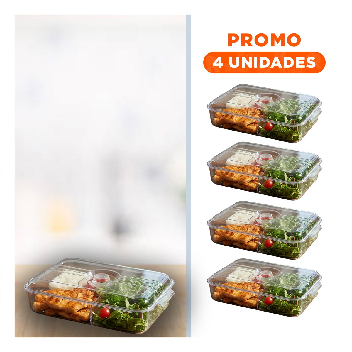 PACK4 ORGANIZADOR DE COCINA CON ASAS PRACTICAS 30X16X6CM TRANSPARENTE - 1