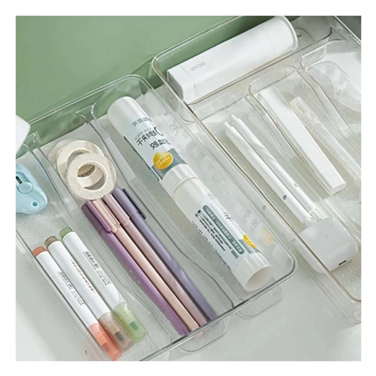 PACK6 ORGANIZADOR MULTIUSO DE ACRILICO PARA COCINA 27X18X5CM TRANSPARENTE Y+PAPEL REGALO - 2