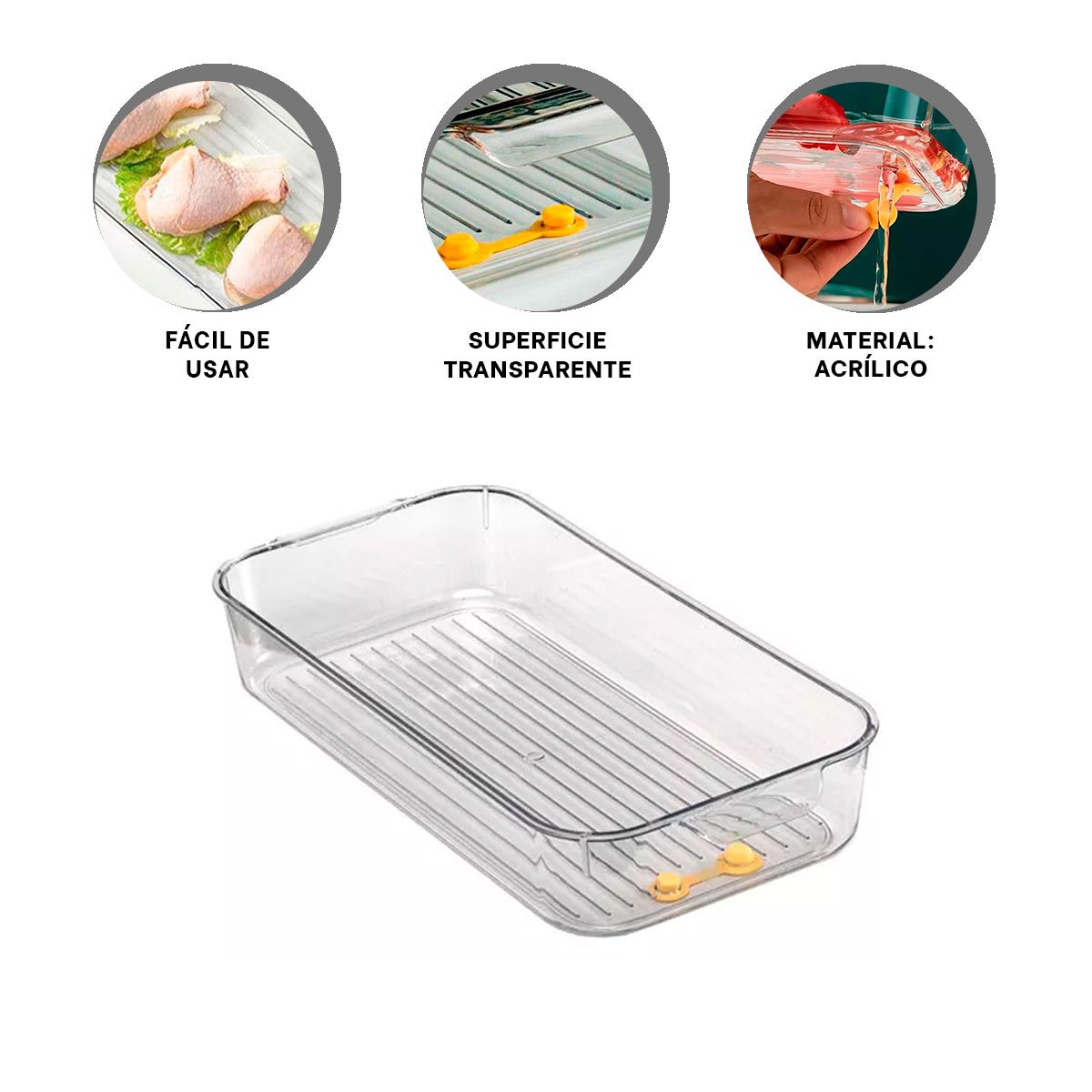 CHAROLA RESISTENTE PARA ORDENAR ACCESORIOS DE LAVADO 30X16X6CM TRANSPARENTE Y+POST IT - 5