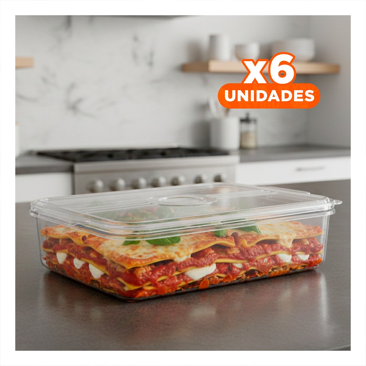 PACK6 UNIDAD ORGANIZADORA RECTANGULAR DE USO DIARIO 30X16X10CM TRANSPARENTE - 1