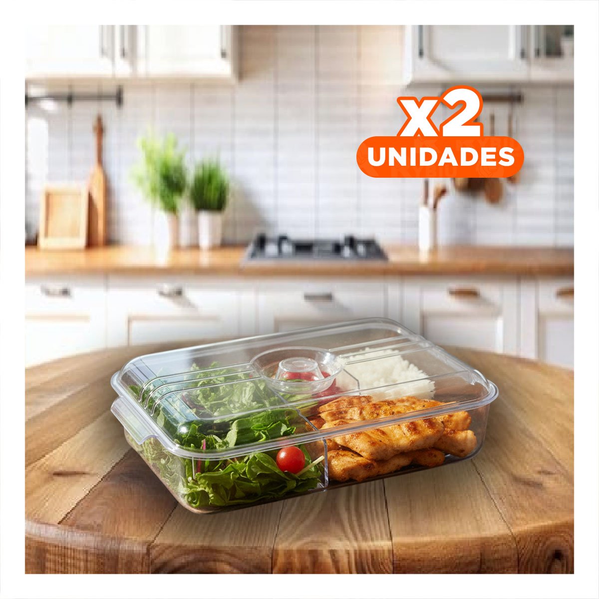 PACK2 ORGANIZADOR DE ACRILICO PARA FRUTAS CON DRENAJE 30X16X6CM TRANSPARENTE - 1