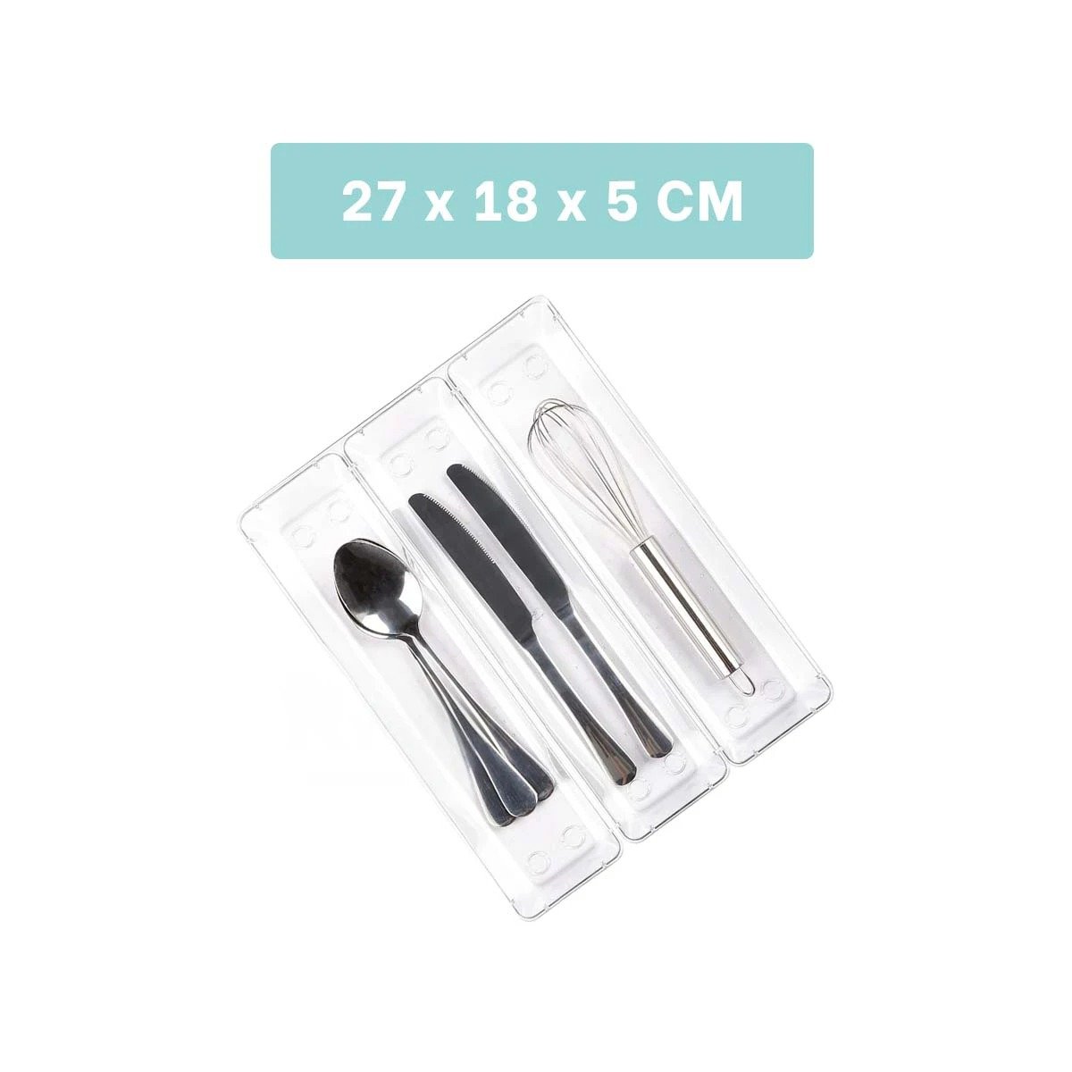 BANDEJA MULTIUSO DE ACRILICO PARA CAJONES 27X18X5CM TRANSPARENTE Y+REGALO STICKER - 4