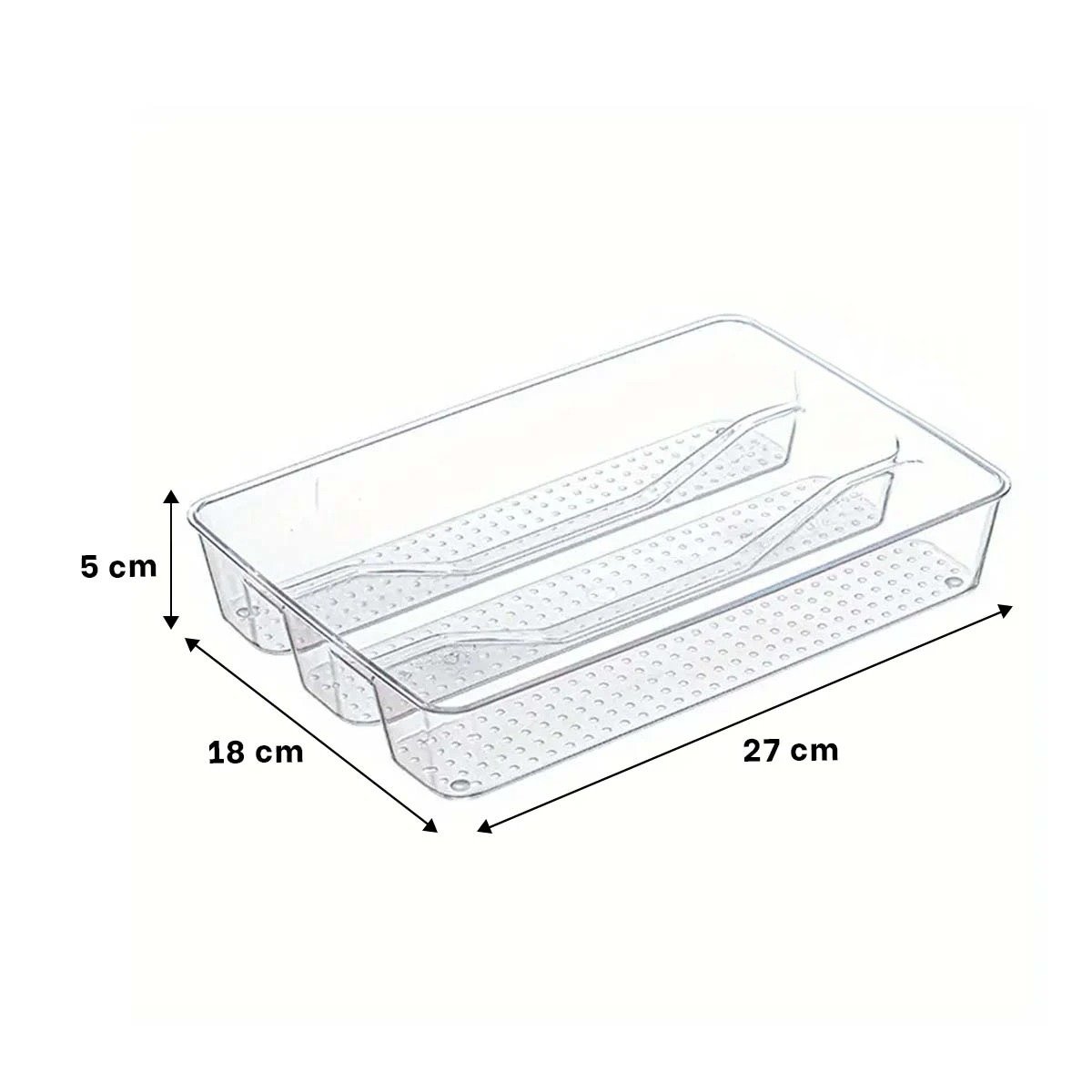 PACK2 CHAROLA DE ACRILICO ORGANIZADOR DE CUBIERTOS 27X18X5CM TRANSPARENTE - 4