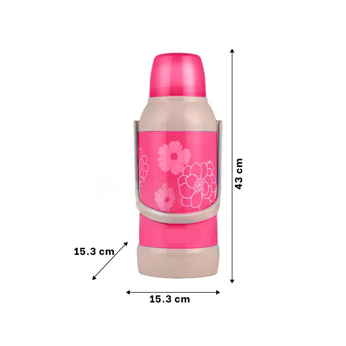 PACK4 VASO 3200ML ROSADO FLORES MANTIENE LIQUIDOS POR HORAS Y+REGALO STICKER - 4