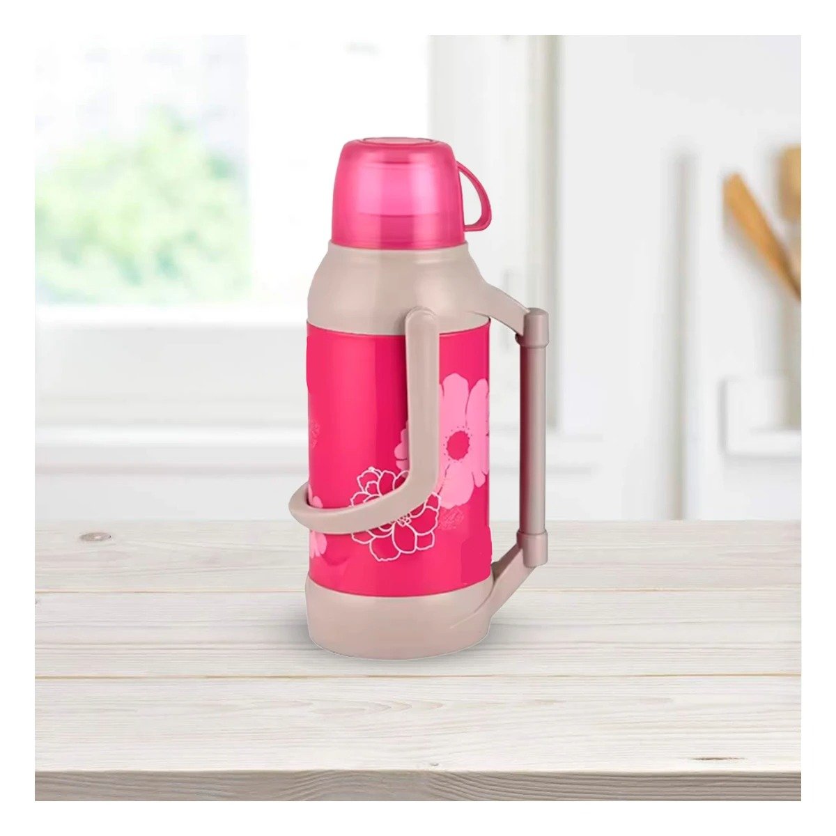 PACK4 VASO 3200ML ROSADO FLORES MANTIENE LIQUIDOS POR HORAS Y+REGALO STICKER - 5