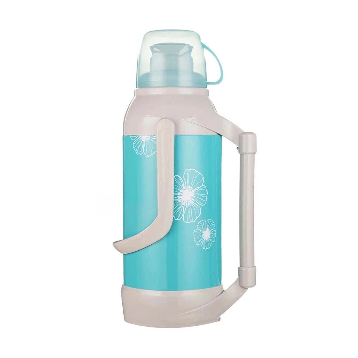 TERMO FLORES 3200ML CELESTE ELEGANTE Y RESISTENTE PARA CAFE Y TE Y+LIGAS REGALO - 5