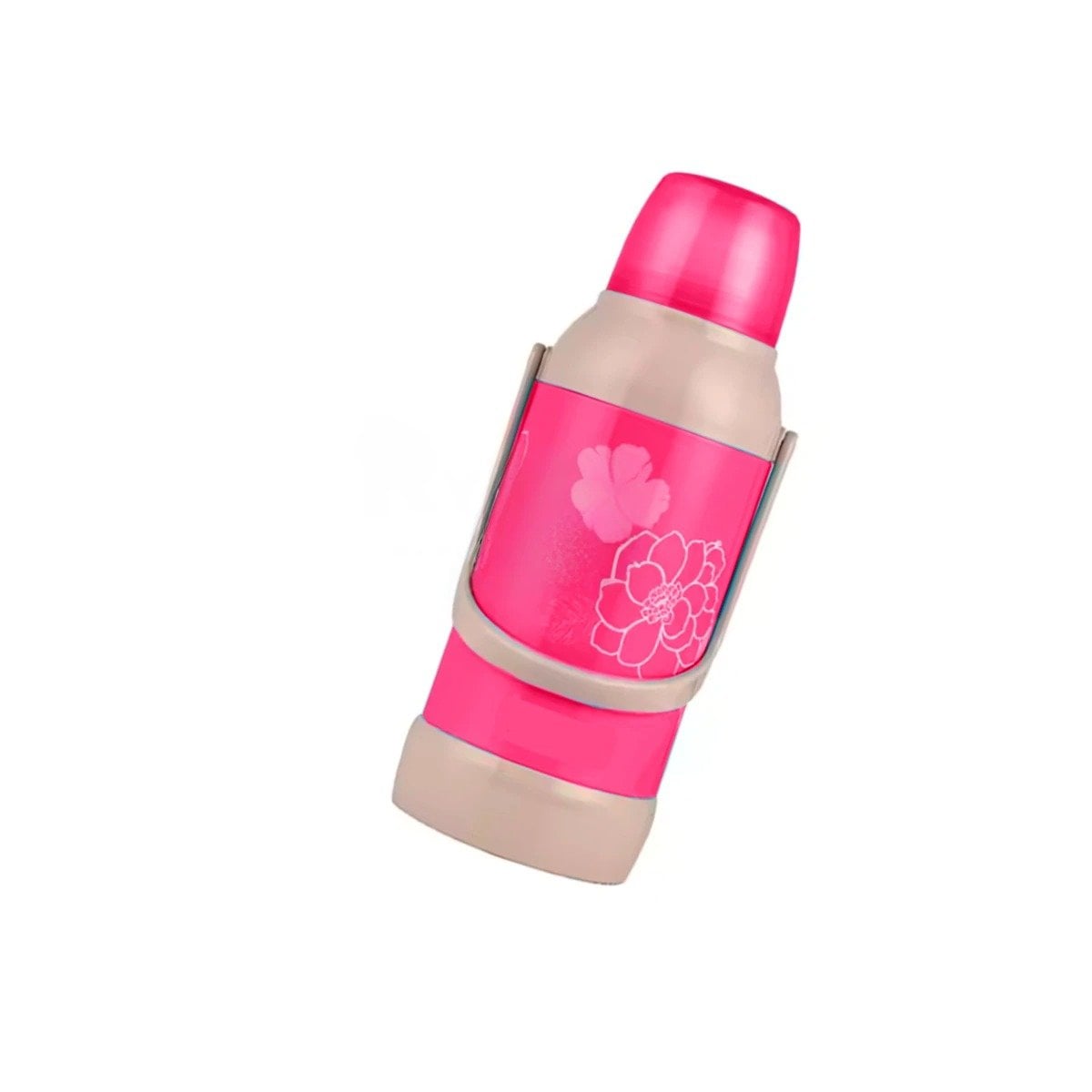 PACK2 BOTELLA FLORAL 3200ML ROSADO PERFECTA PARA BEBIDAS FRIAS Y CALIENTES Y+REGALO STICKER - 2