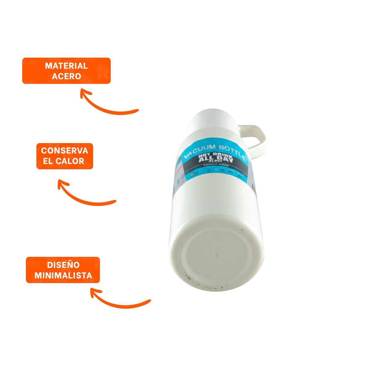 CONTENEDOR TERMICO DE 500 ML CON 3 TAZAS CREMA PARA TRABAJO Y PASEOS Y+POST IT - 5