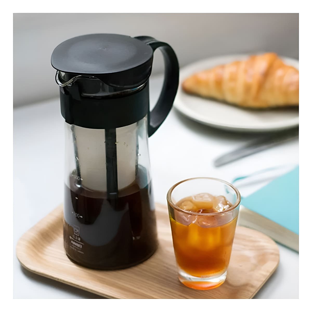 PACK4 UTENSILIO DE VIDRIO 900 ML CON FILTRO TRANSPARENTE Y TAPA NEGRA COCINA Y+REGALO STICKER - 3