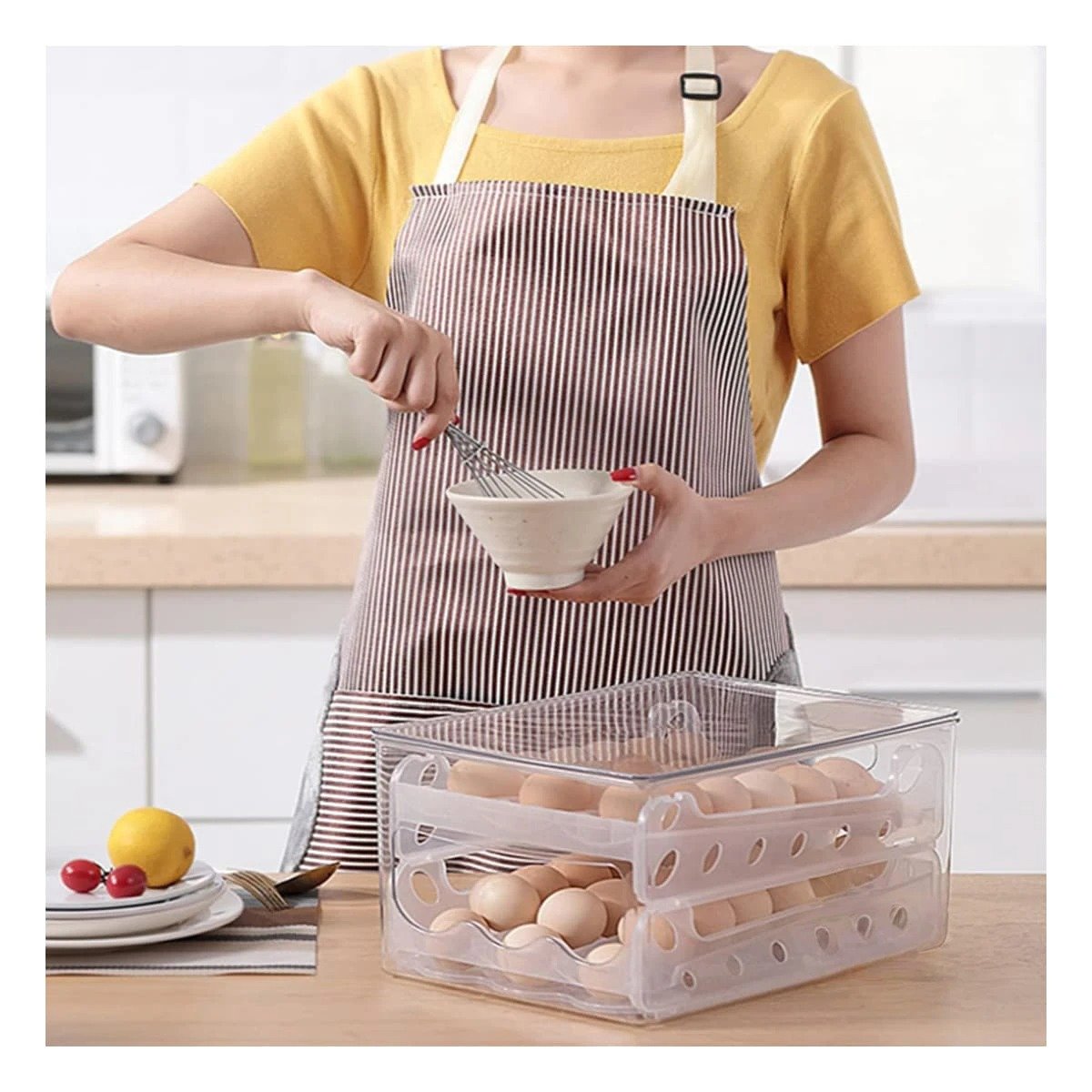 PACK4 CAJA TRANSPARENTE PARA HUEVOS 36 UNIDADES MULTIUSO COCINA CASA Y+PAPEL REGALO - 2