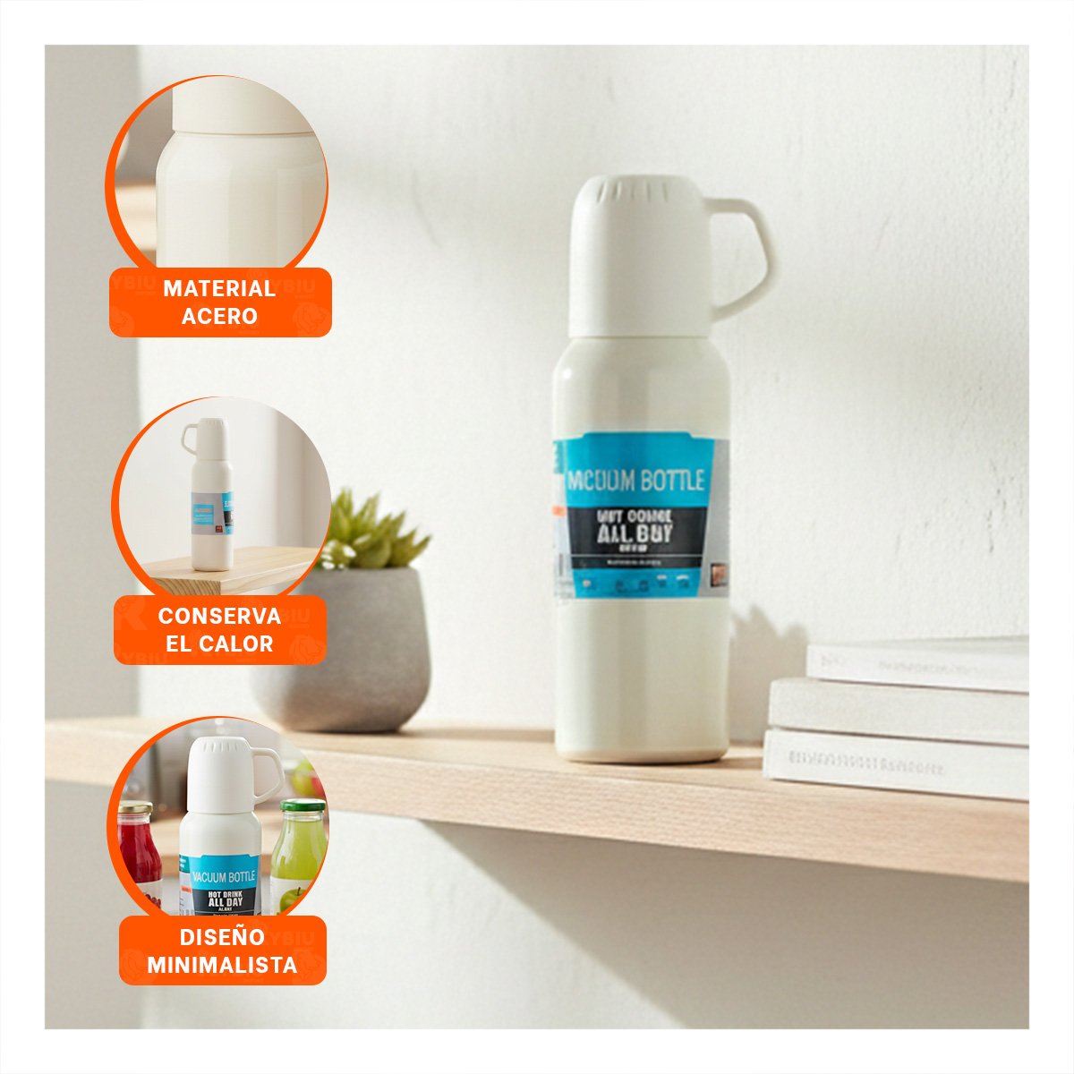 PACK4 VASO REUTILIZABLE 500 ML CON 3 TAZAS CREMA PARA CONSUMO DIARIO Y+REGALO STICKER - 5