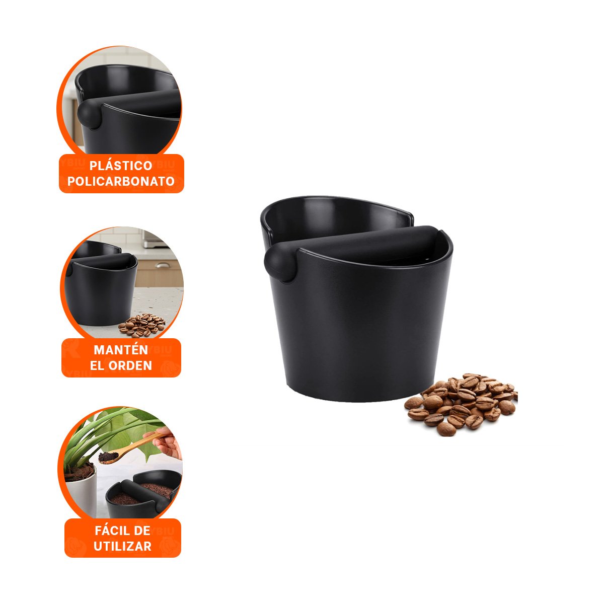 KNOCK BOX COMPACTO ANTIGOLPES PARA BORRA DE CAFE EN HOGAR MODERNO Y+PAPEL REGALO - 5