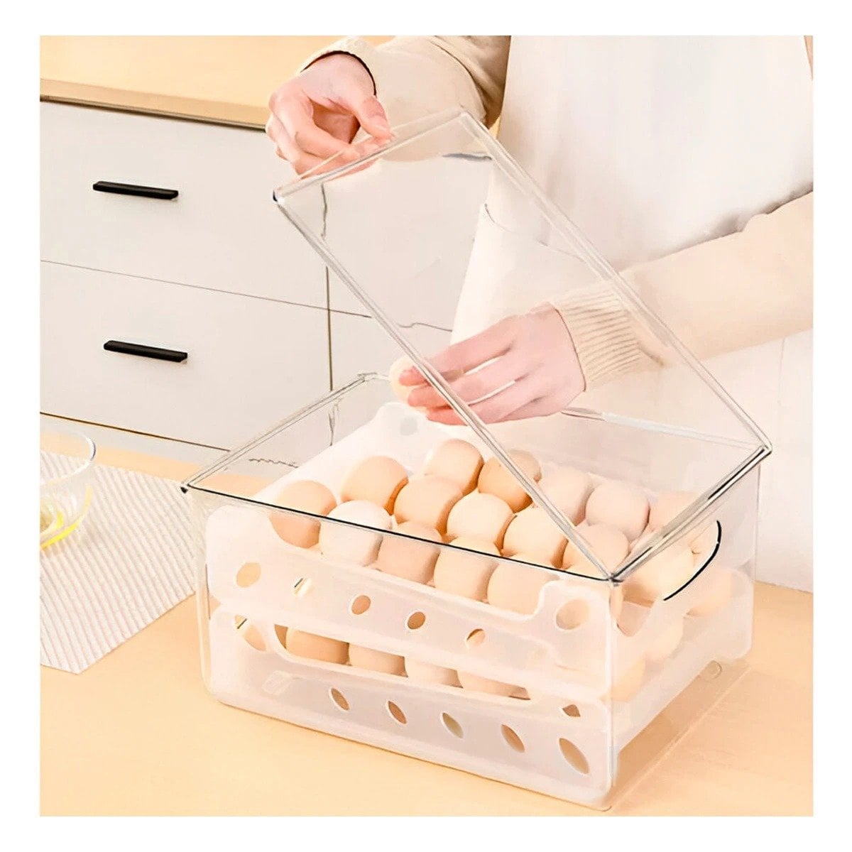 PACK2 CONTENEDOR TRANSPARENTE PARA HUEVOS 36 UNIDADES MULTIUSO COCINA HOGAR Y+REGALO STICKER - 5
