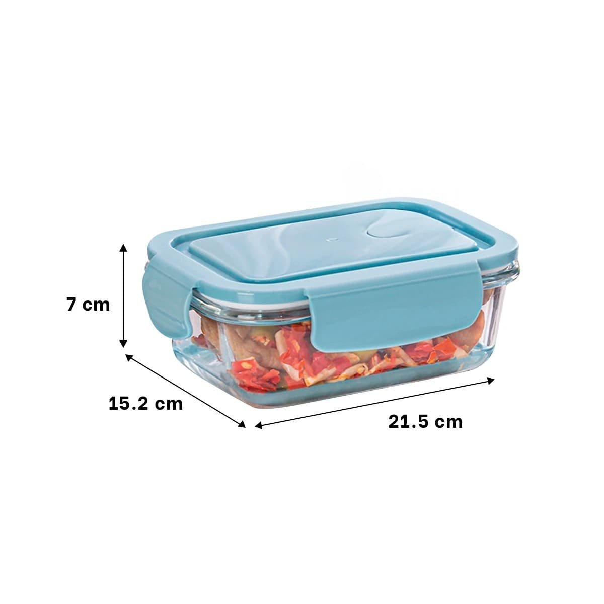PACK12 DEPOSITO HERMETICO DE VIDRIO 1040 ML CON TAPA CELESTE - 4