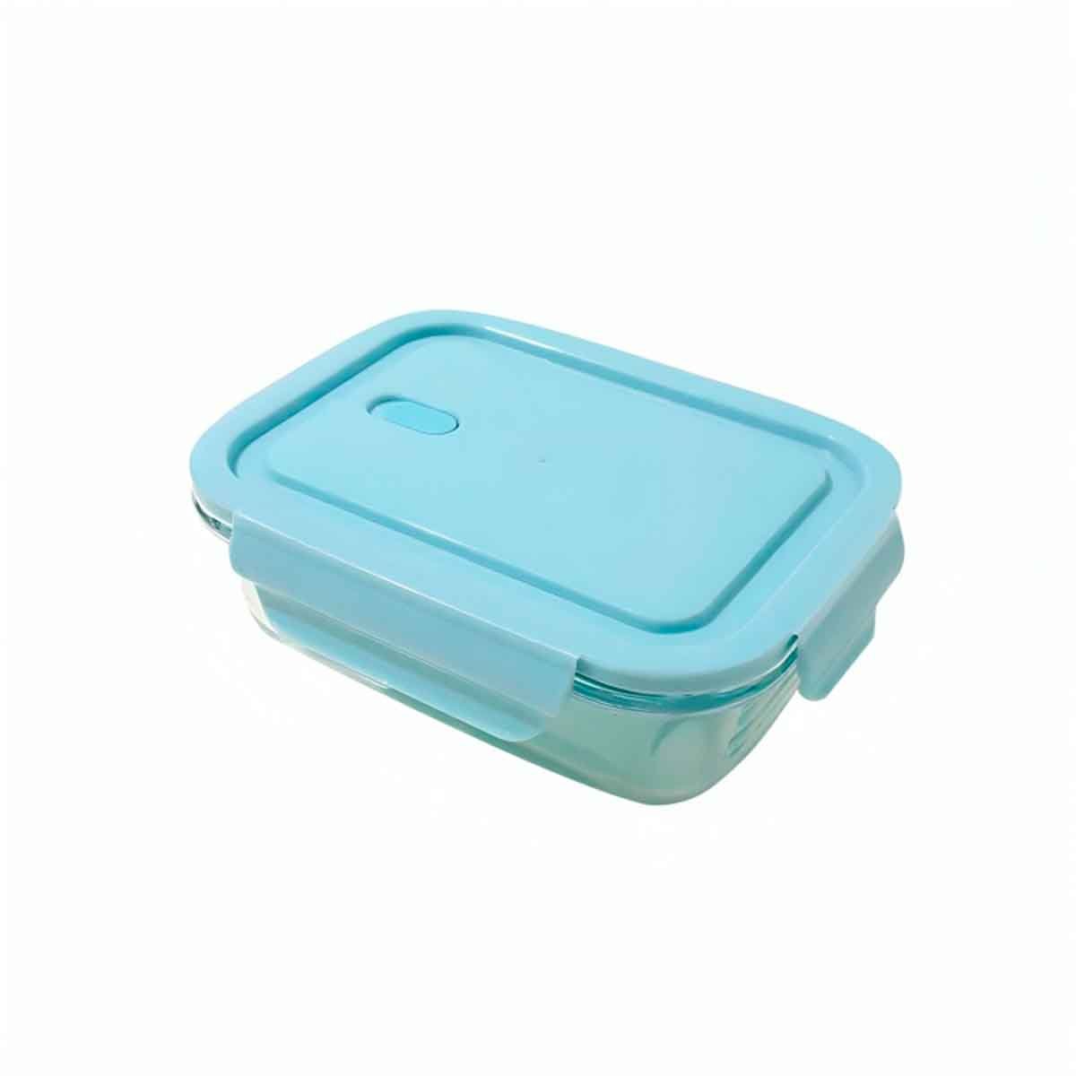 DEPOSITO DE VIDRIO 1040 ML CON TAPA CELESTE HERMETICA PARA COCINA Y+LIGAS REGALO - 5