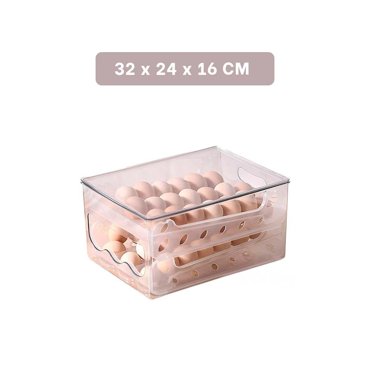 PACK4 CAJA ORGANIZADOR PARA 36 HUEVOS TRANSPARENTE MULTIUSO HOGAR COCINA Y+REGALO STICKER - 4