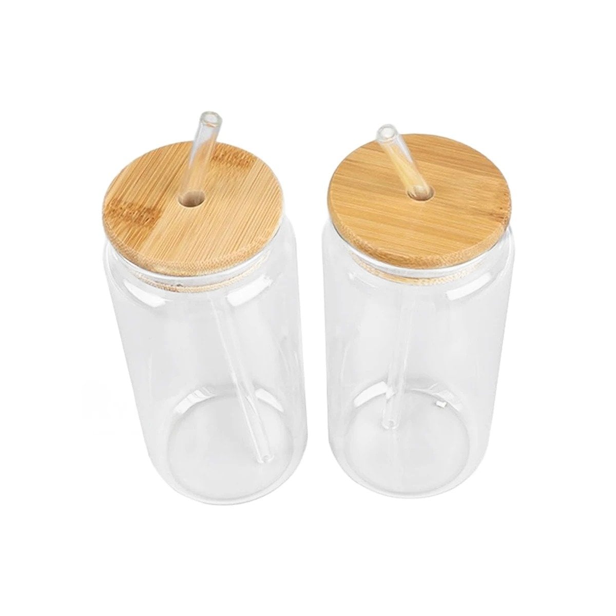 PACK12 JARRO TRANSPARENTE DE VIDRIO 500ML CON TAPA Y SORBETE ESTILO RECTO Y+REGALO STICKER - 2
