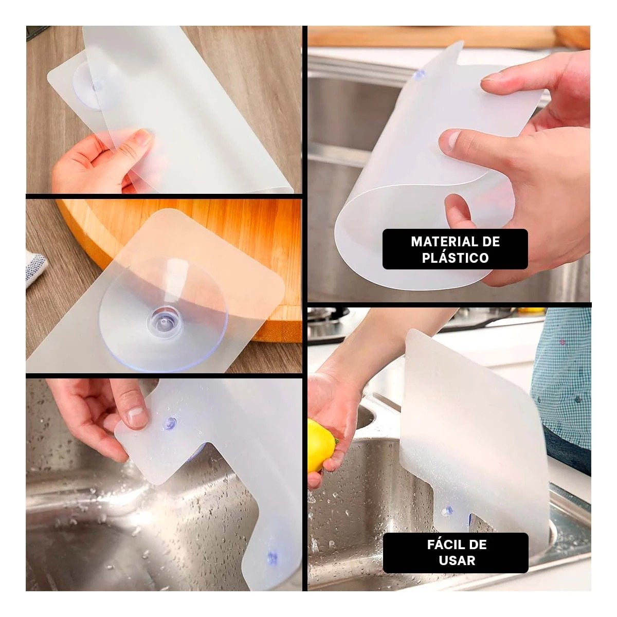 PROTECTOR TRANSPARENTE PARA MANTENER EL LAVADERO LIBRE DE SALPICADURAS Y AGUA Y+PAPEL REGALO - 3