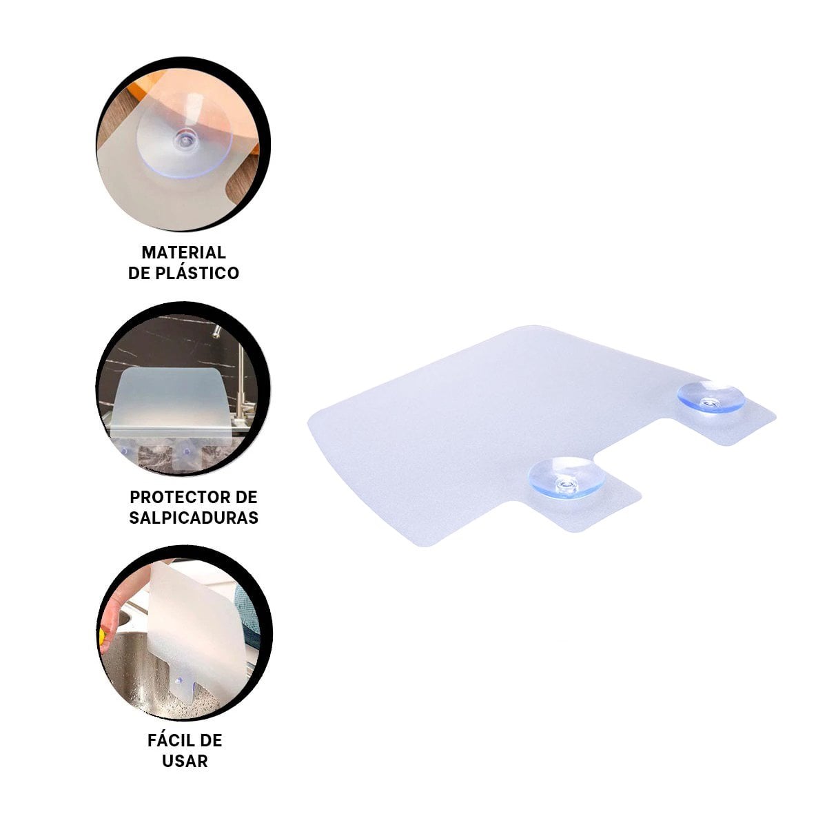 PROTECTOR TRANSPARENTE PARA MANTENER EL LAVADERO LIBRE DE SALPICADURAS Y AGUA Y+PAPEL REGALO - 5