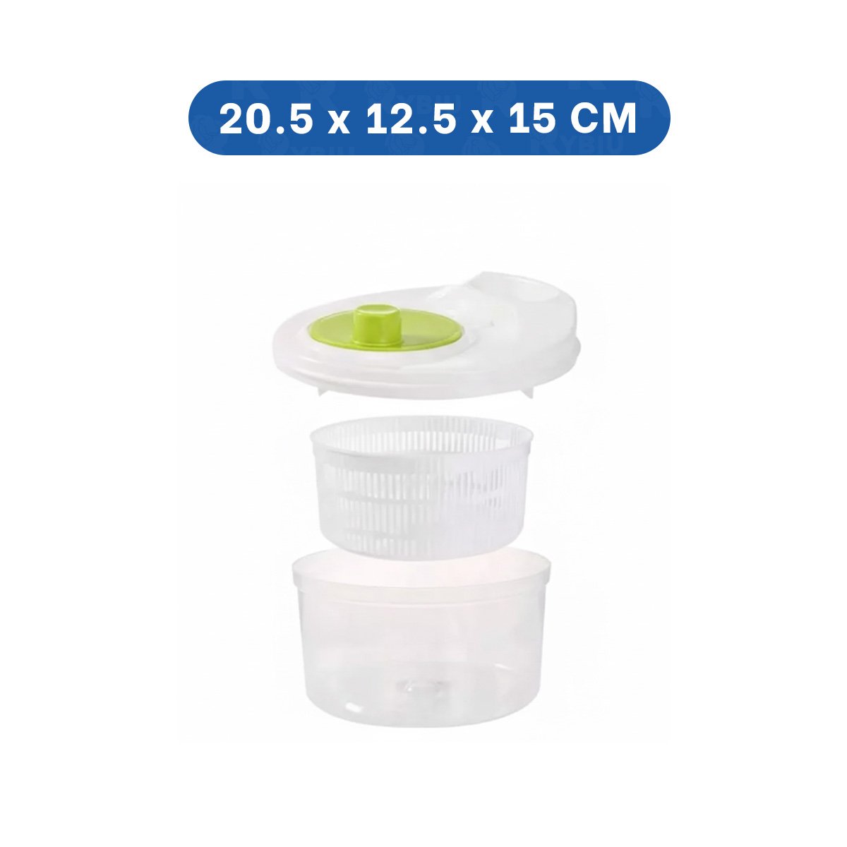 ESCURRIDOR MANUAL CON GIRO RAPIDO PARA VERDURAS Y FRUTAS BLANCO CON VERDE DAY Y+PAPEL REGALO - 4