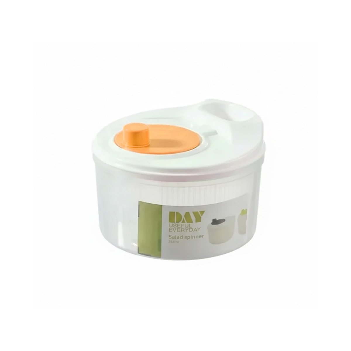 PACK4 CENTRIFUGADOR FUNCIONAL PARA VERDURAS FRESCAS BLANCO CON NARANJA DAY Y+PAPEL REGALO - 3