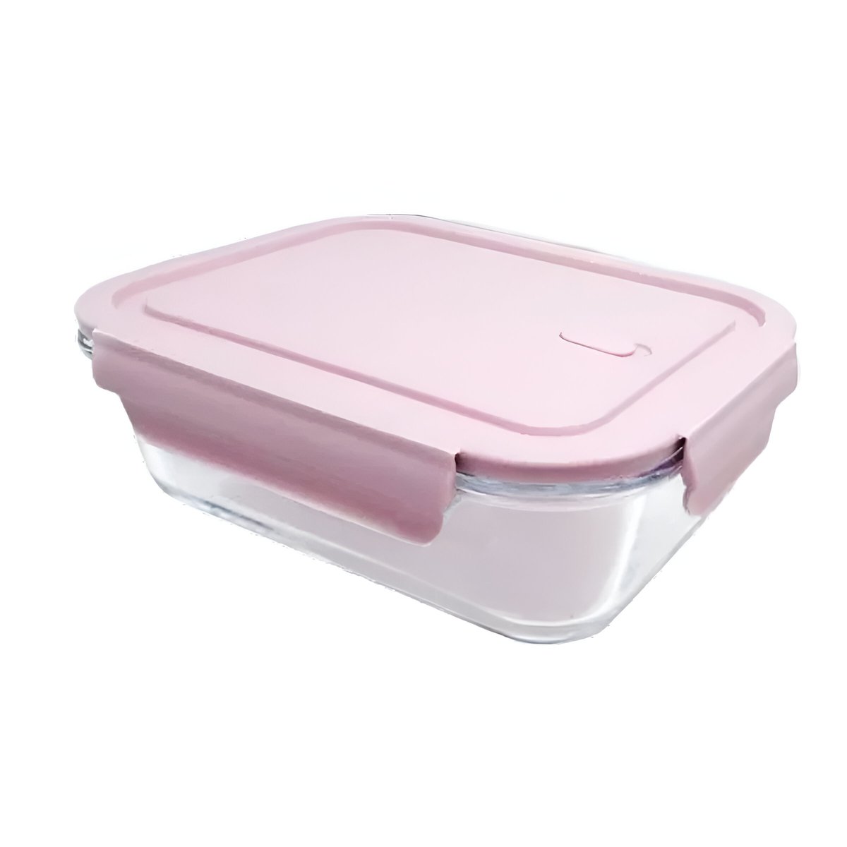 PACK12 ORGANIZADOR COMPACTO DE VIDRIO 410 ML CON TAPA SEGURA ROSADO HOGAR Y+REGALO STICKER - 2