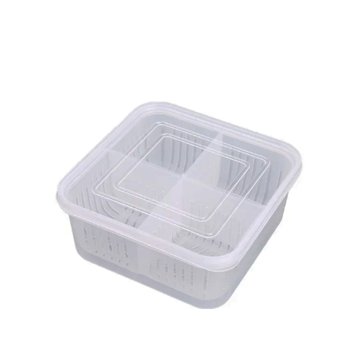 PACK4 RECIPIENTES ESCURRIDORES PRACTICOS 4 EN 1 TRANSPARENTE PARA USO DIARIO Y+PAPEL REGALO - 3
