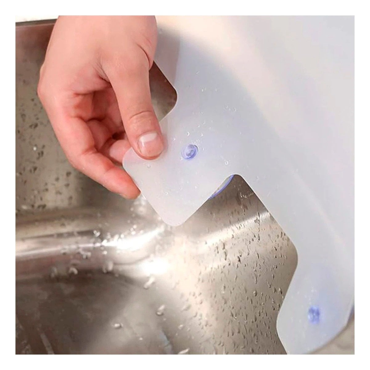 PROTECTOR TRANSPARENTE PRACTICO PARA LAVADERO CON FUNCION ANTI SALPICADURAS Y+POST IT - 1