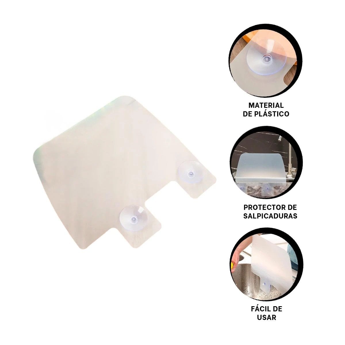 PROTECTOR TRANSPARENTE ANTI SALPICADURAS EN LAVADERO COCINA Y HOGAR PRACTICO Y+LIGAS REGALO - 5