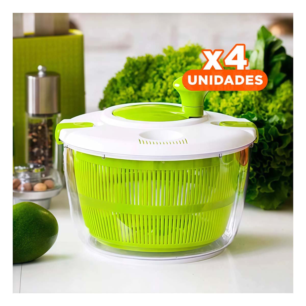 PACK4 CENTRIFUGADOR CON MANIJA GIRATORIA VERDE - 1