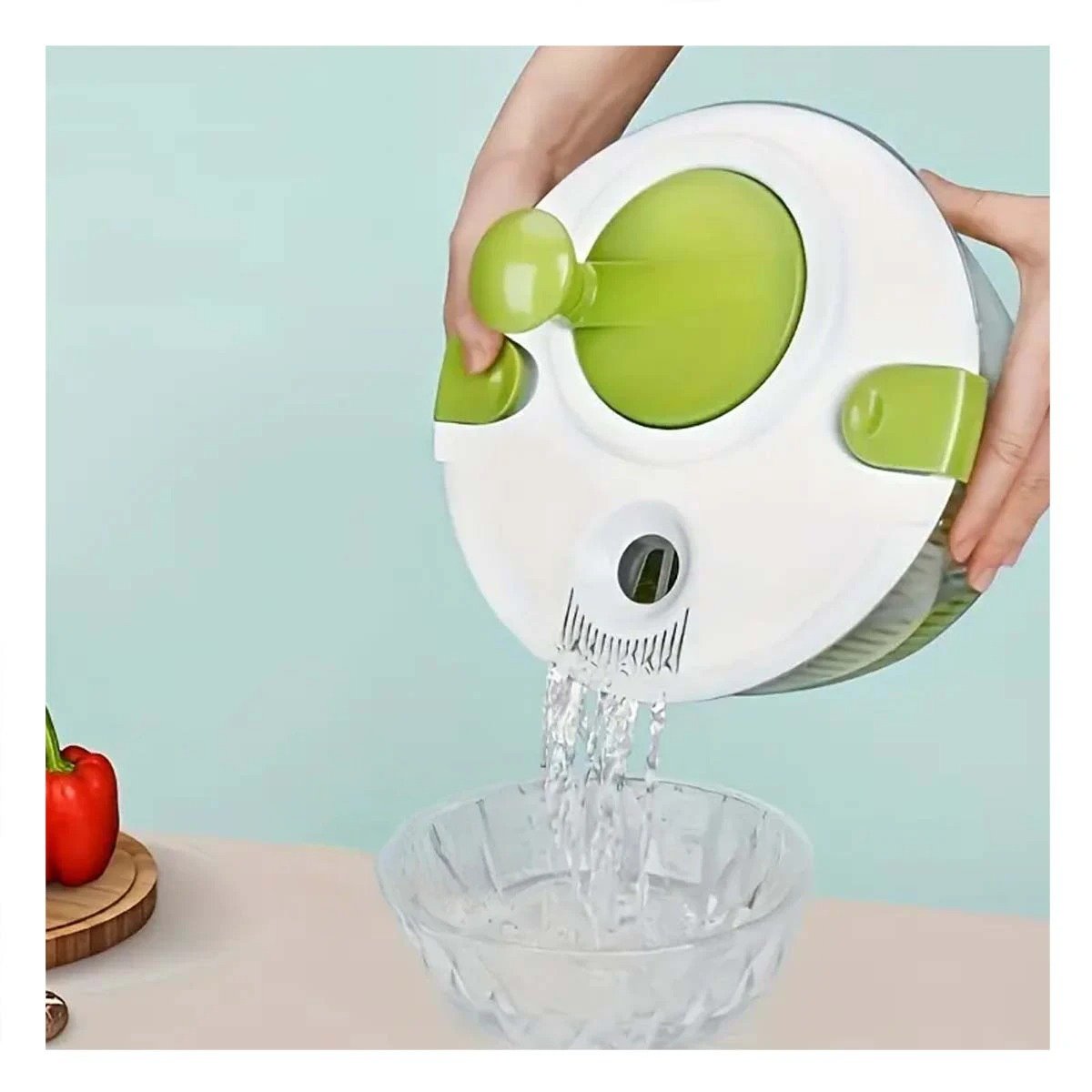 PACK4 SECADOR GIRATORIO PARA VERDURAS Y FRUTAS VERDE Y+REGALO STICKER - 5