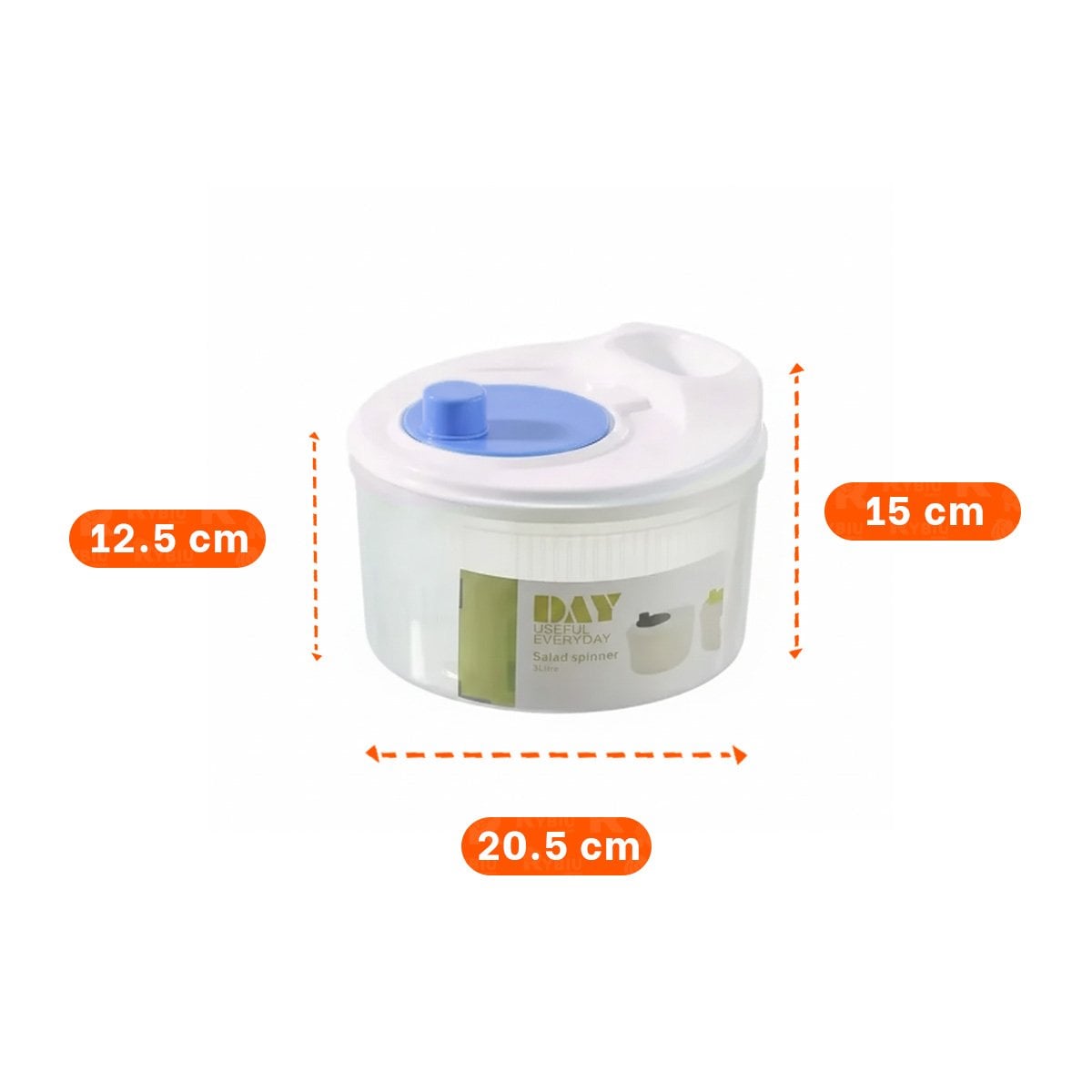 PACK2 CENTRIFUGADOR CON TAZON INTERNO PARA SECADO RAPIDO BLANCO CON AZUL DAY Y+PAPEL REGALO - 4