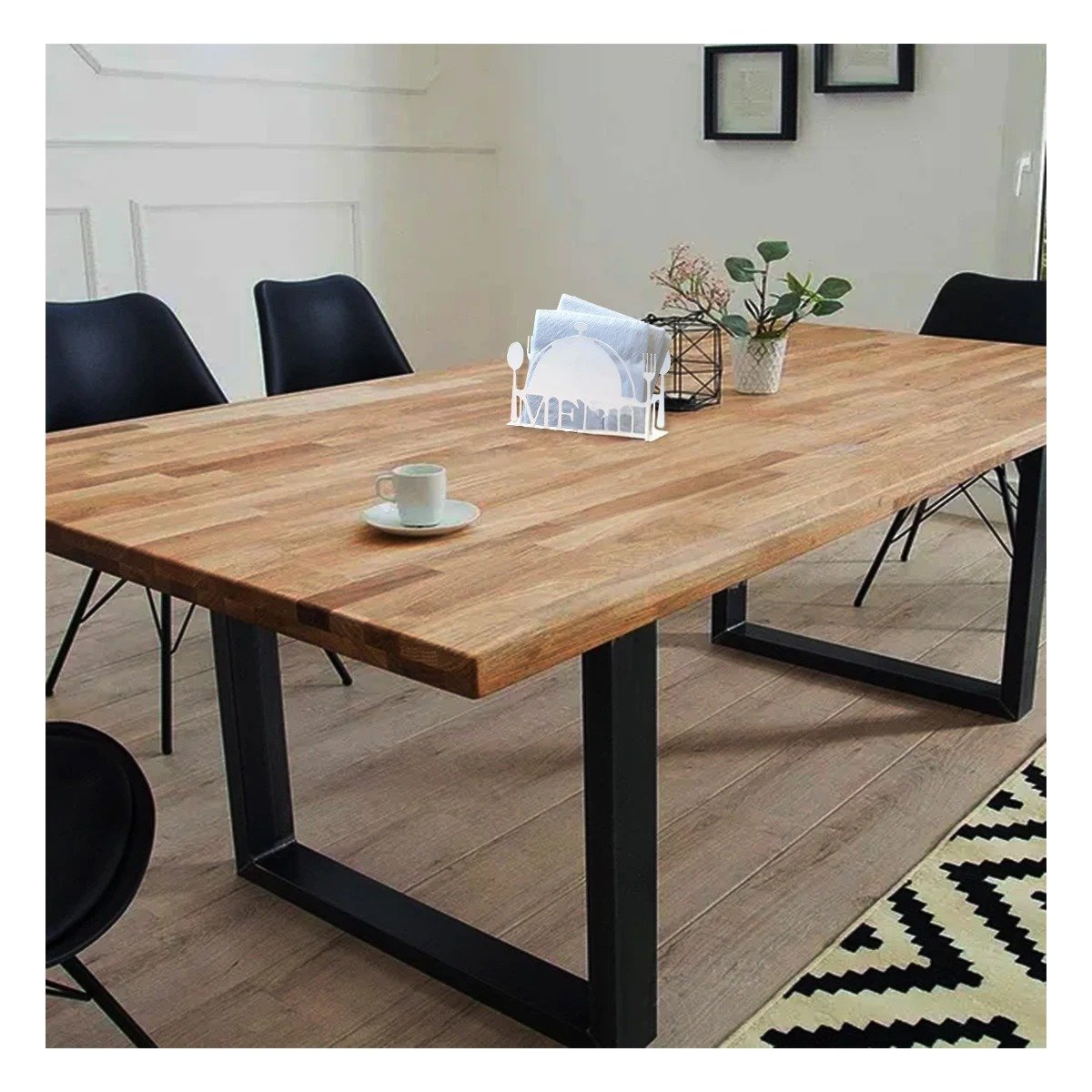 SERVILLETERO MENU BLANCO PARA SERVILLETAS DE MESA CON ESTILO MODERNO - 5