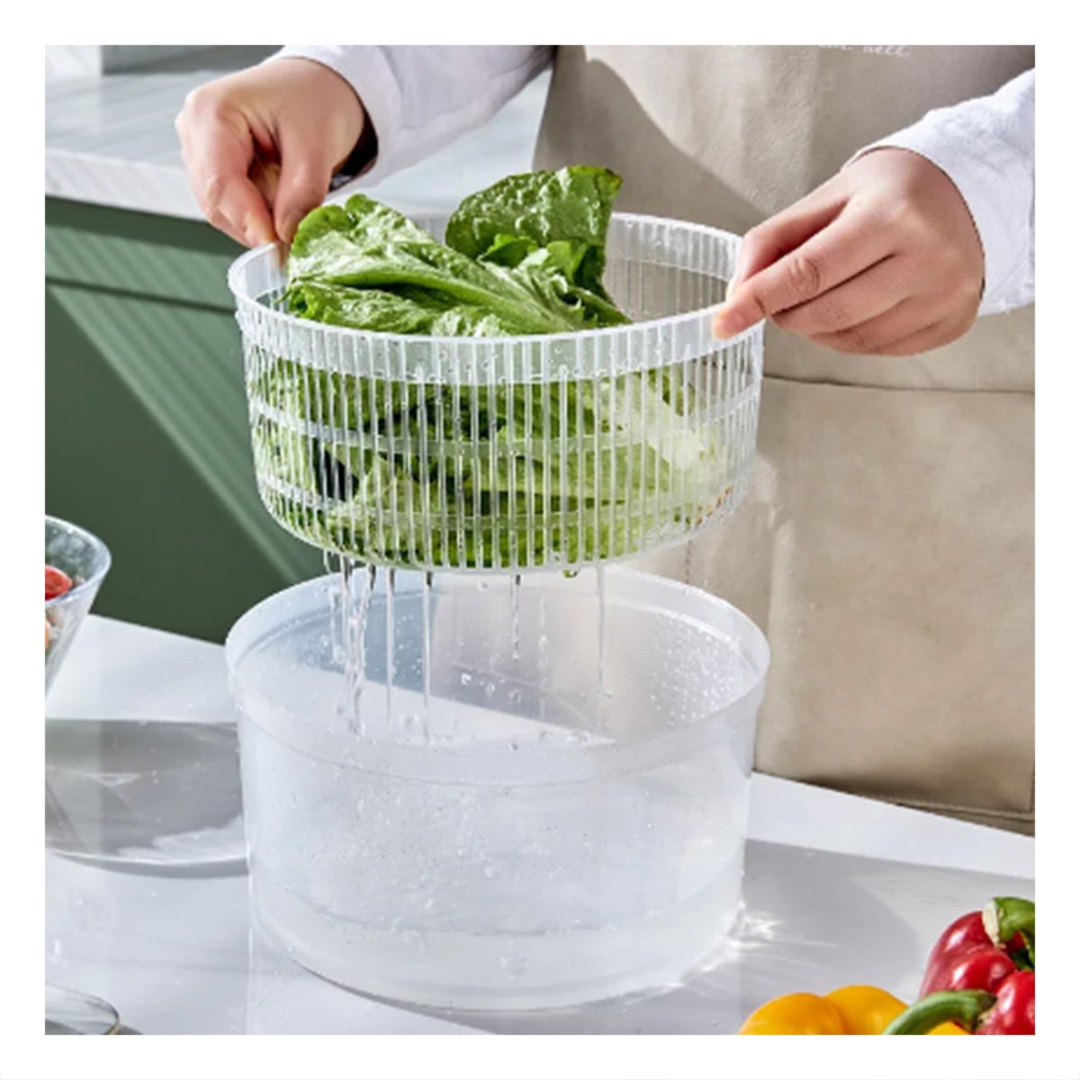 ESCURRIDOR DE COCINA CON SISTEMA GIRATORIO BLANCO CON AZUL DAY Y+REGALO STICKER - 2