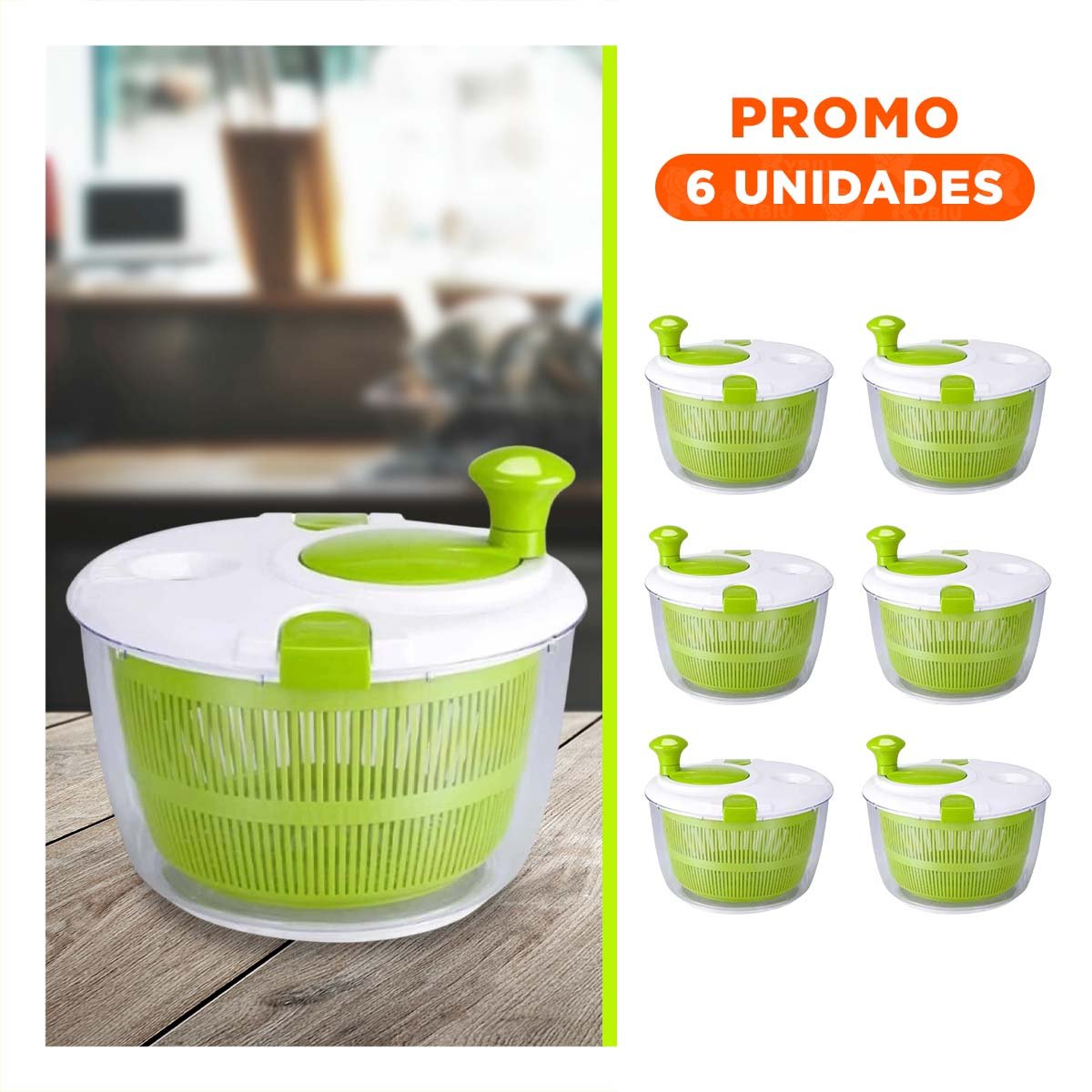 PACK6 SECADOR DE COCINA CON SISTEMA DE GIRO VERDE - 1