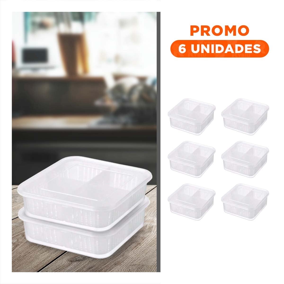 PACK6 ORGANIZADORES ESCURRIDORES AMPLIOS 4 EN 1 TRANSPARENTE PARA COCINA Y+REGALO STICKER - 1