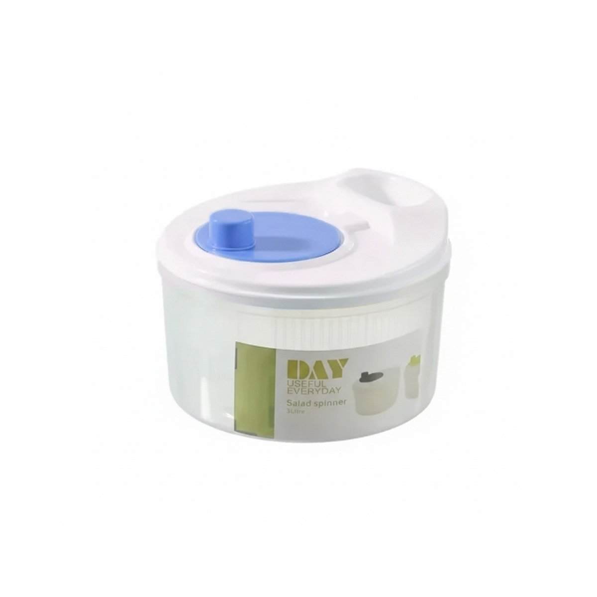 PACK4 CENTRIFUGADOR FUNCIONAL PARA VERDURAS FRESCAS BLANCO CON AZUL DAY Y+PAPEL REGALO - 3