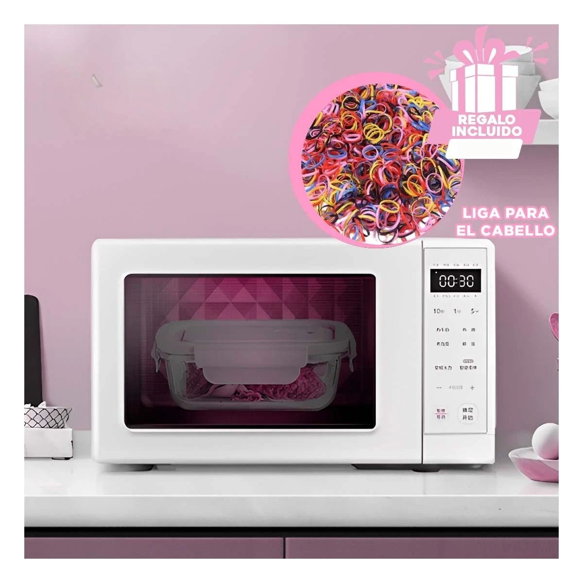 FIAMBRERA DE VIDRIO 1040 ML CON TAPA ROSADO PARA COCINA Y HOGAR FUNCIONAL Y+LIGAS REGALO - 2