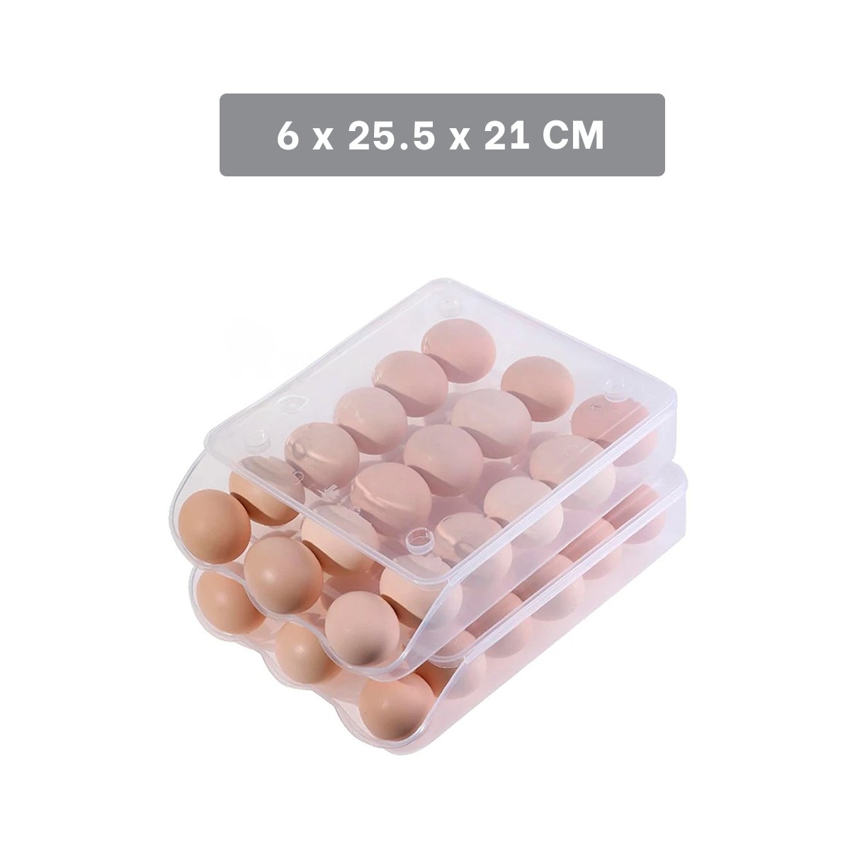PACK12 CAJA DURADERA PARA 18 HUEVOS TRANSPARENTE APILABLE Y FACIL DE USAR Y+REGALO STICKER - 4