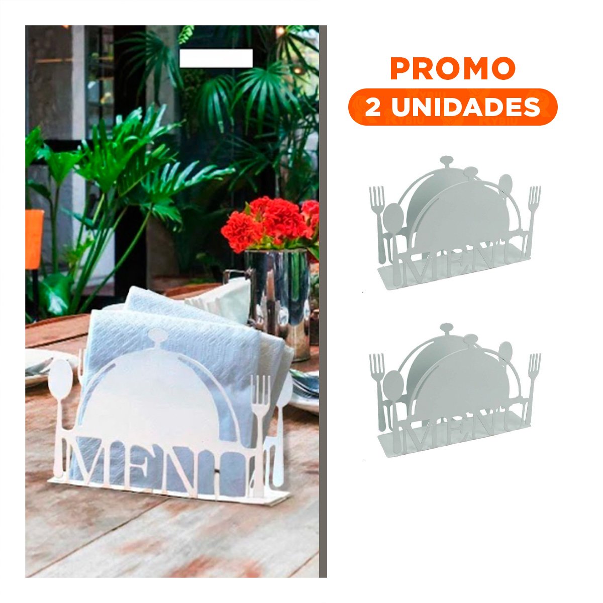 PACK2 DISPENSADOR MENU BLANCO DE MESA PARA SERVILLETAS CON ACCESO FÁCIL Y+REGALO STICKER - 1