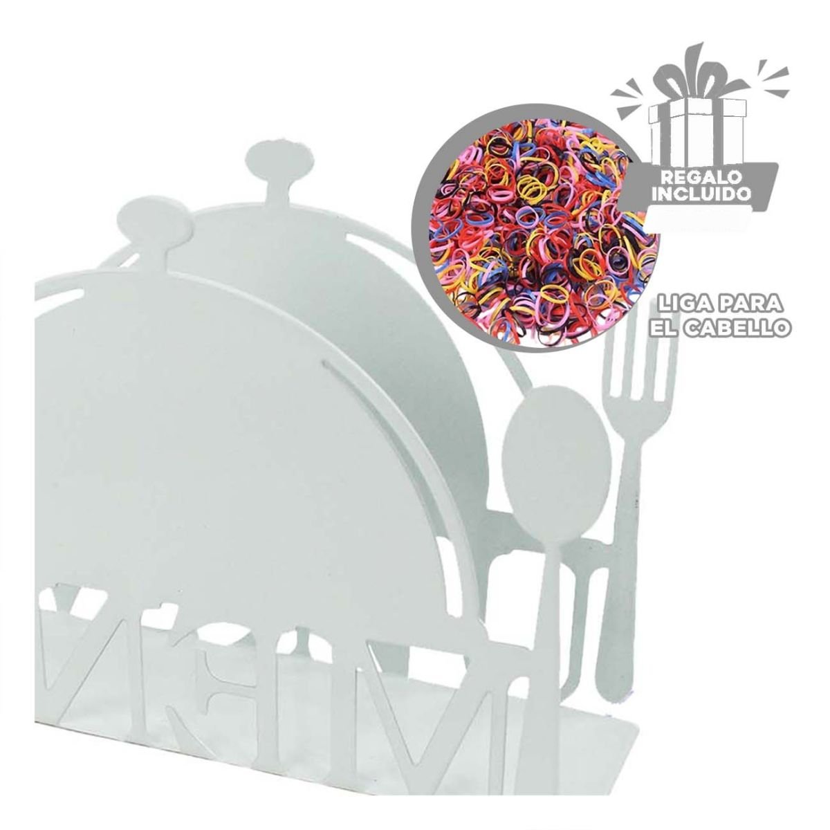 SERVILLETERO MENU BLANCO PARA MESA CON MATERIAL RESISTENTE Y DURADERO Y+LIGAS REGALO - 2