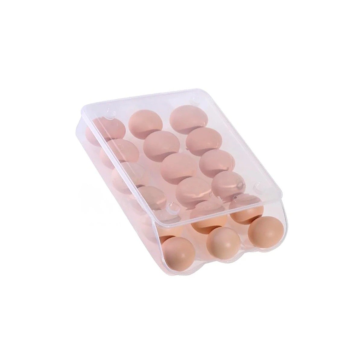PACK6 ALMACENADOR ELEGANTE PARA 18 HUEVOS TRANSPARENTE FACIL DE ACCEDER Y+REGALO STICKER - 2