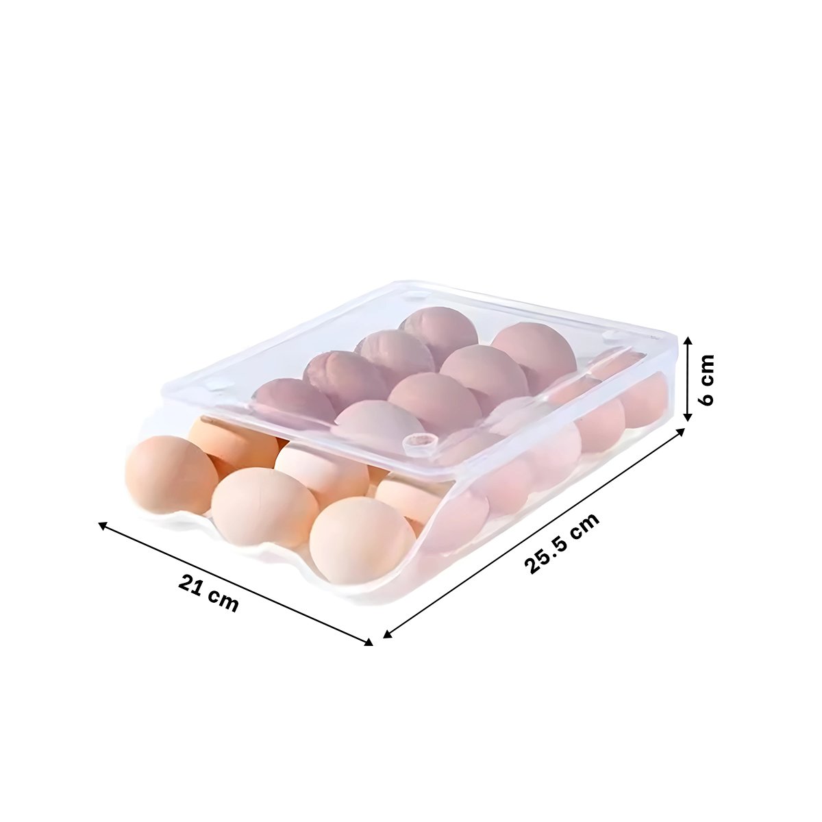 PACK2 CONTENEDOR TRANSPARENTE PARA 18 HUEVOS APILABLE EN COCINA HOGAR PRACTICO - 4