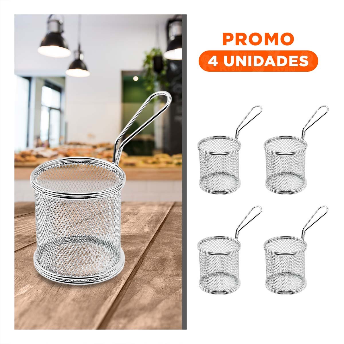 PACK4 CANASTILLA CIRCULAR EN ACERO PARA SNACKS Y BOCADITOS - 1